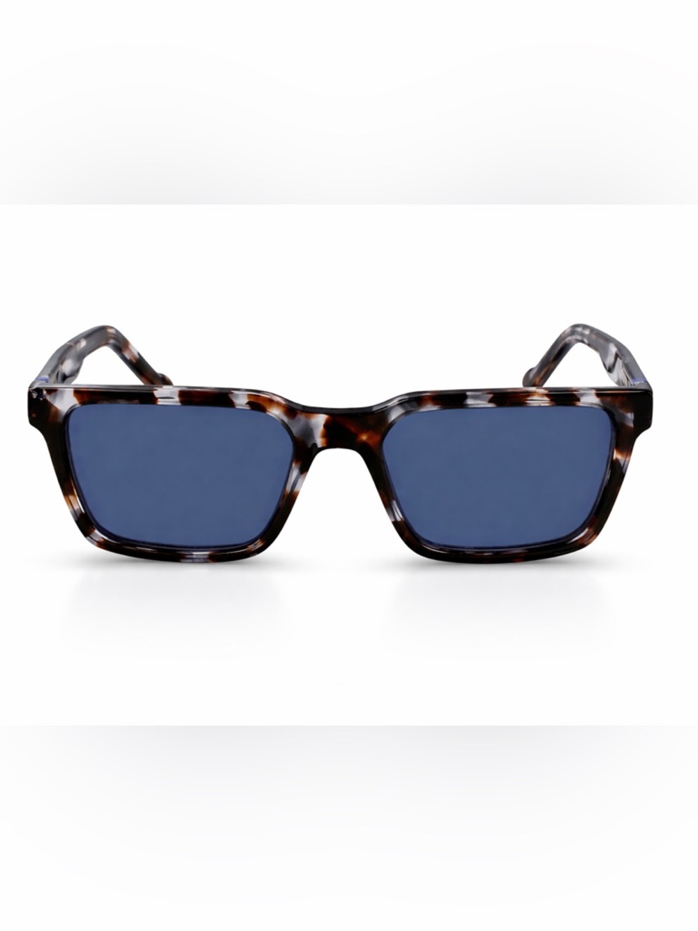 New Zeiss Brown Grey Tortoise Square Sunglasses Y2K Retro Blue Lens